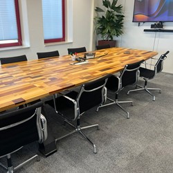 Boardroomtafel ovaal Patchwork bont 600x150 cm